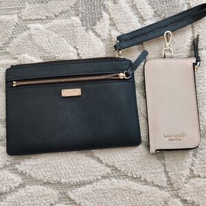 Kate Spade Black Wristlet and Cream Wallet Set.
